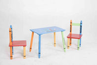 아이들의 나무로 되는 크레용 주제 테이블 및 모이게 쉬운 의자 세트