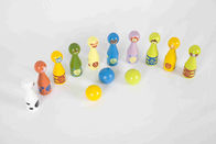 아이 10의 다른 동물 핀 및 3개의 색깔 공을 가진 볼링을 하는 고정되는 유아 나무로 되는 장난감